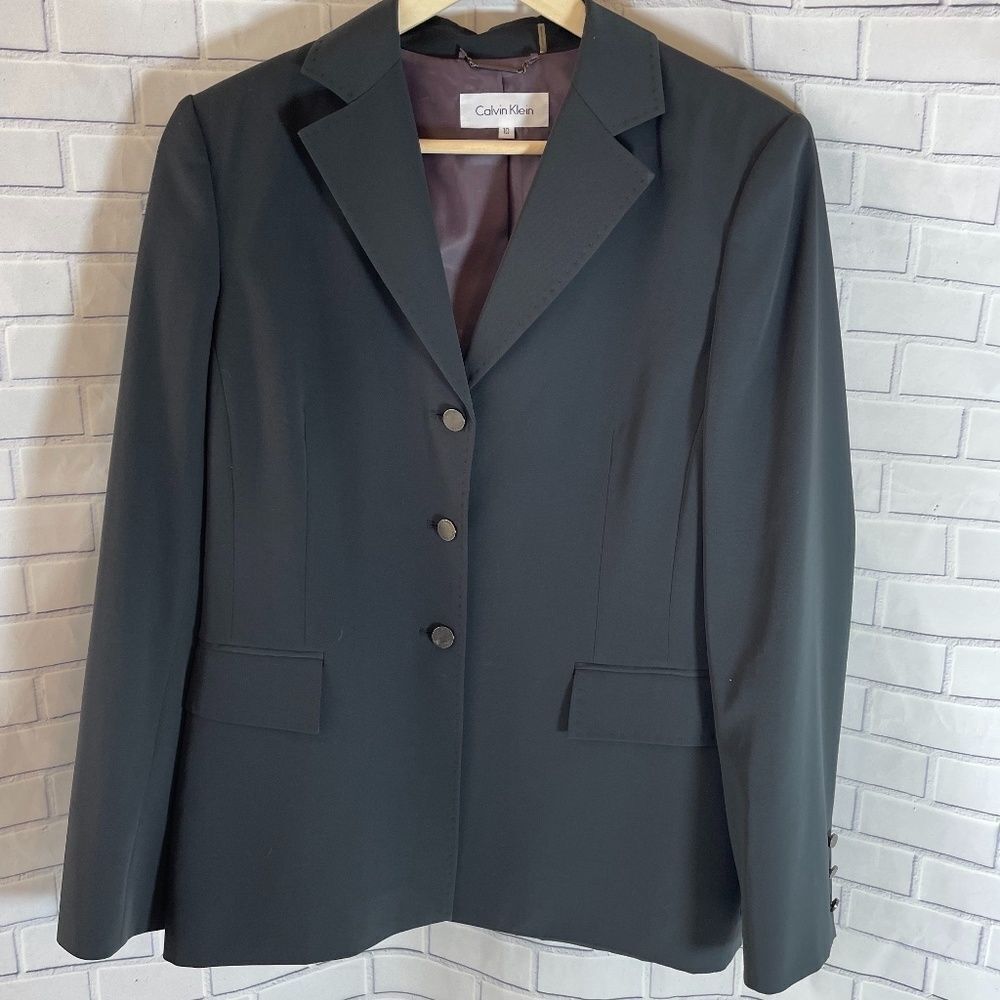Calvin Klein Grey Three Button Blazer Sz 10‎